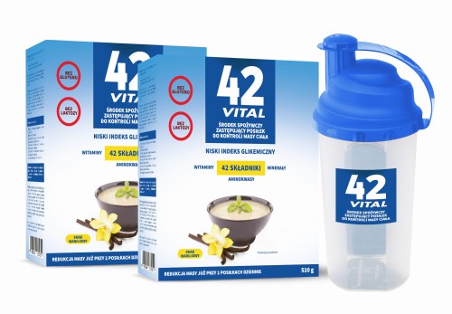 42 Vital -dieta niskokaloryczna, pakiet 2op, 1kg + shaker gratis – 42Vital